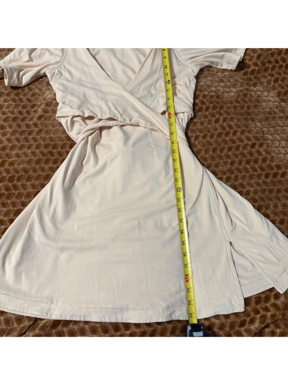 Lululemon Cotton Wrap-Front T-Shirt Flare Dress Prosecco Pima Cotton Stretch 8 - Picture 13 of 13